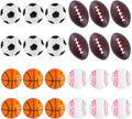 Mini Foam Sports Balls 24 Pack for Kids Adults Mini Baseball Football Basketball Soccer Stress Toy Game Party Decoration