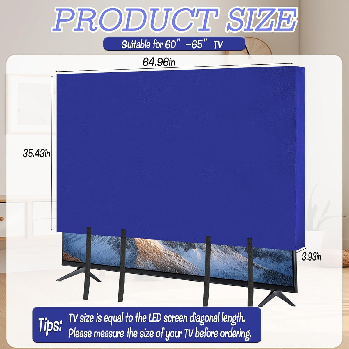 TV Cover Moving Box 60" to 65" Flat Screen Protector Dustproof & Anti-Scratch Outdoor Indoor TV Screen Protector with