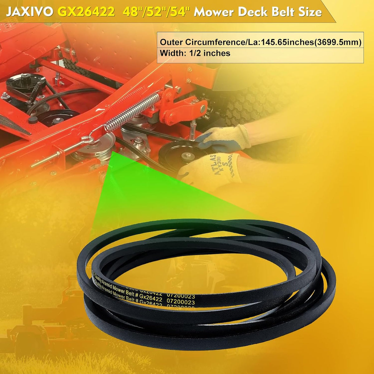 GX26422 Mower Belt Deck Belt 1/2" x 145.65"