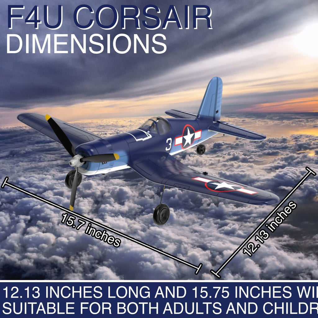 4 Channel RC Plane - Ready to Fly Aerobatic Aircraft, Easy Control for Beginners, F4U Corsair RC Airplane Best Gift