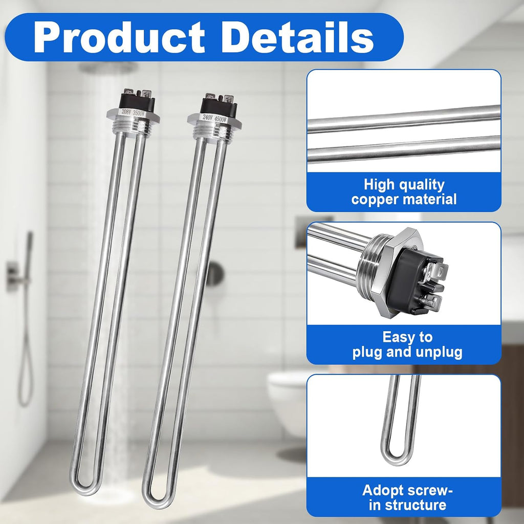 2 Pack 265-48642-00 Water Heating Element Compatible with Bradford
