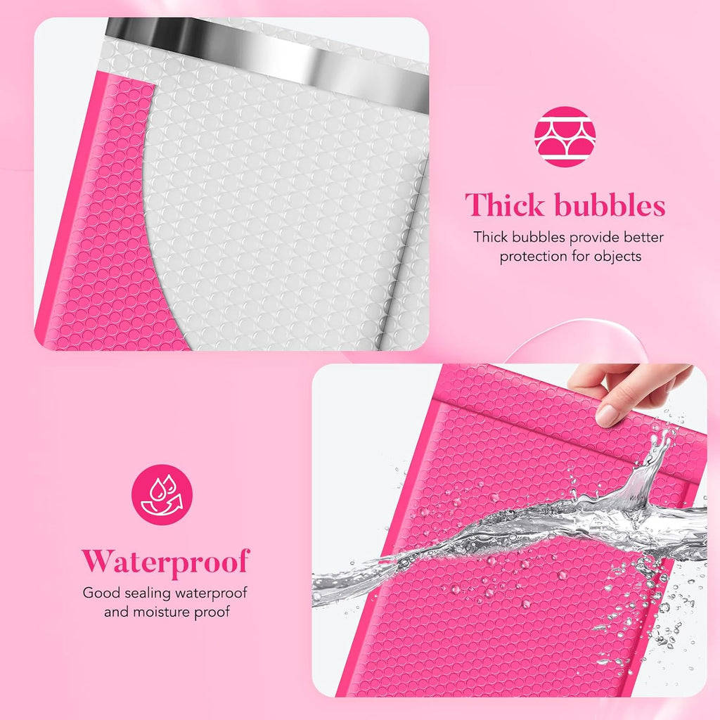 Large Bubble Mailers 10.5x16" 40Pack Self Seal Pink Padded Envelopes