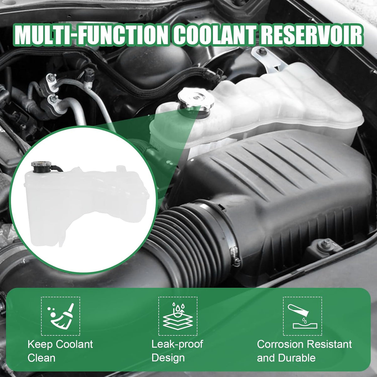 Coolant Reservoir Tank With Cap Replacement For Dodge Challenger Charger