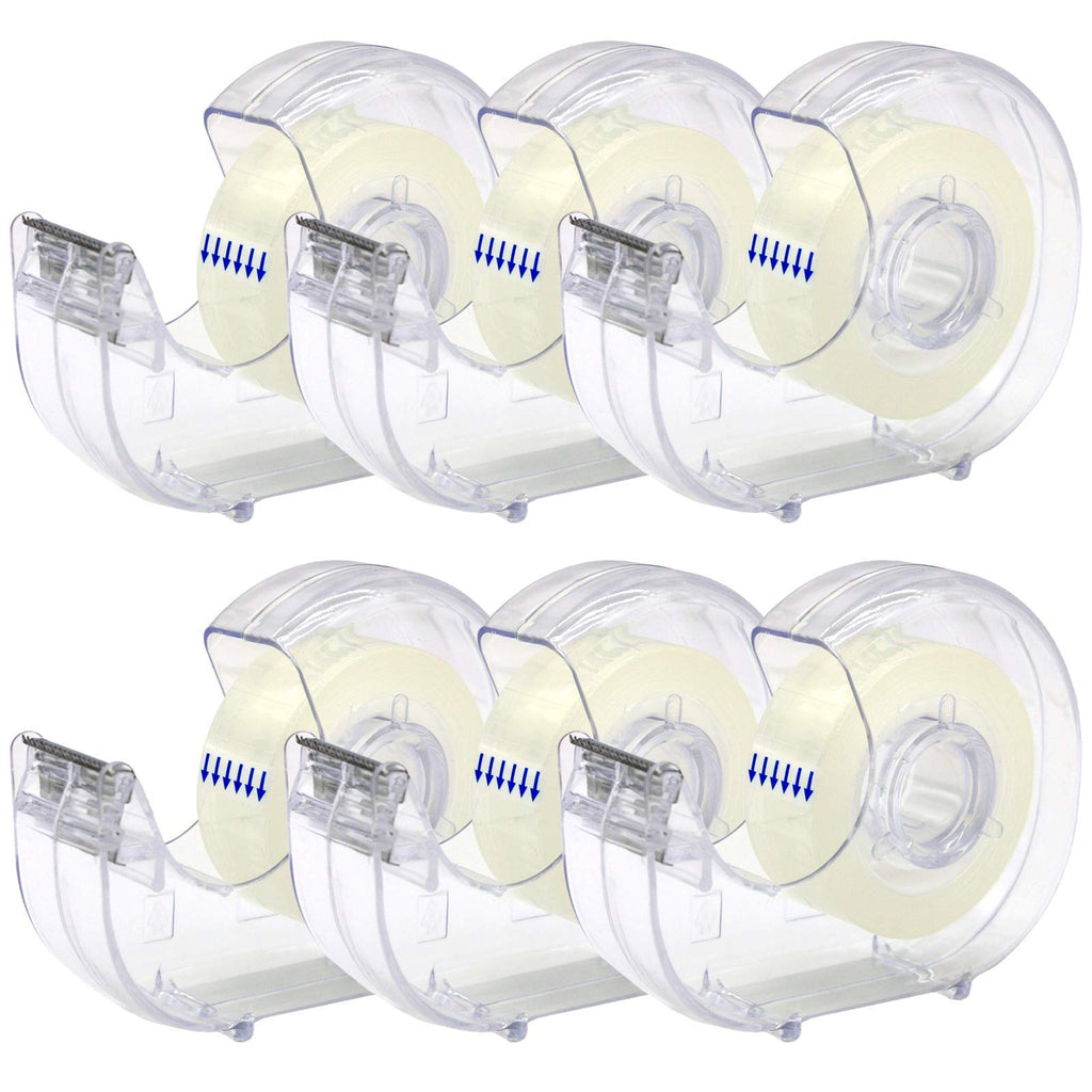 6 Pcs Clear Tape Dispensers, 1 inch White Core