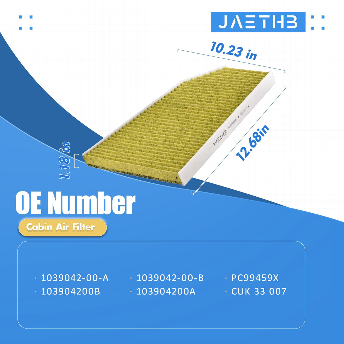 Cabin Air Filter for Tesla Model X 2016-2021, Replaces 103904200A