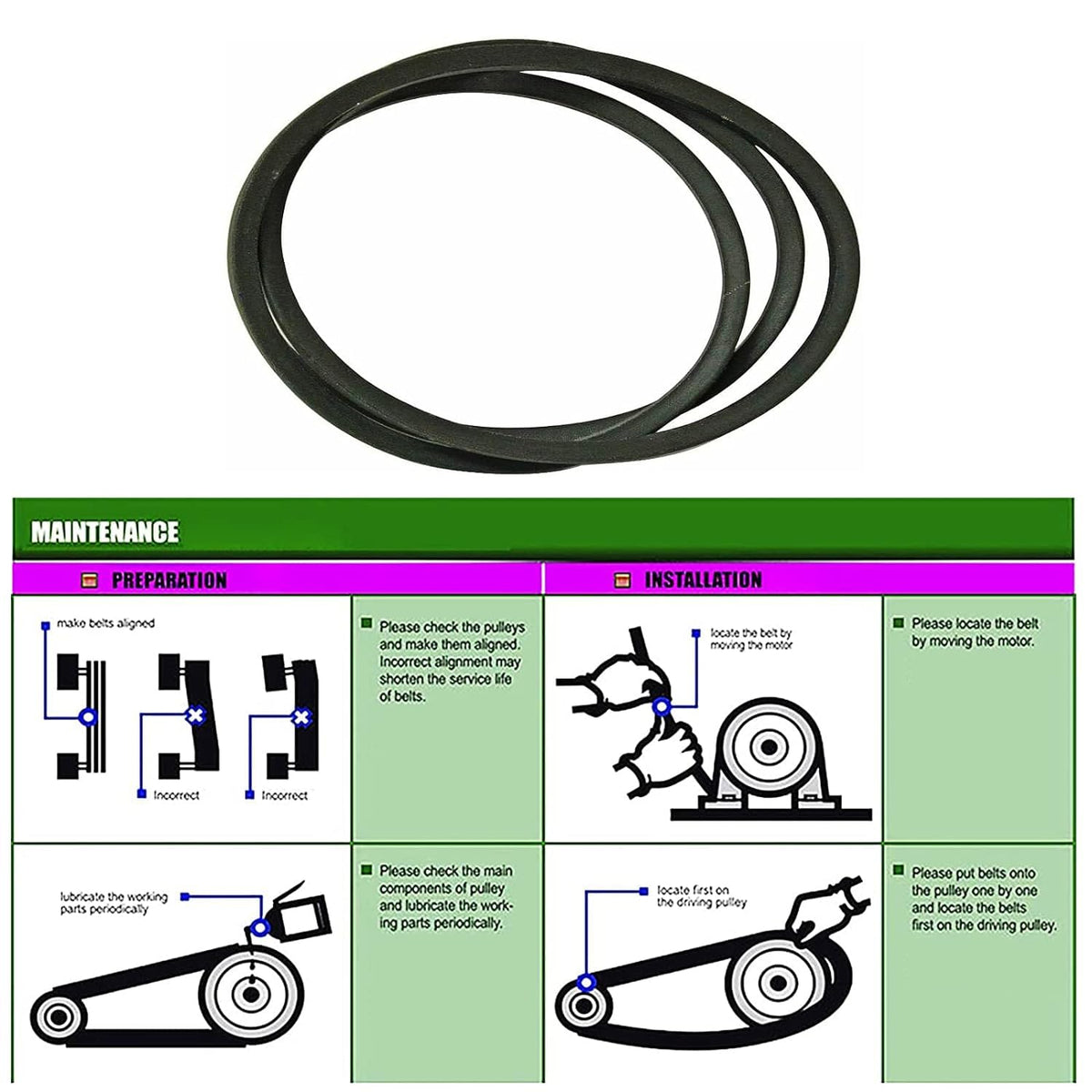 954-05022A Lawn Mower 46" Deck Belt 1/2" x 108.3" Replacement for Cub Cadet/Troy-Bilt/Craftsman 754-05022, XT1 and