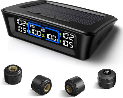 TM12 RV Tire Pressure Monitoring System, TPMS Set of 4 Sensors | Max. 12 Tires Info Monitoring, 6-Tire Display, 6