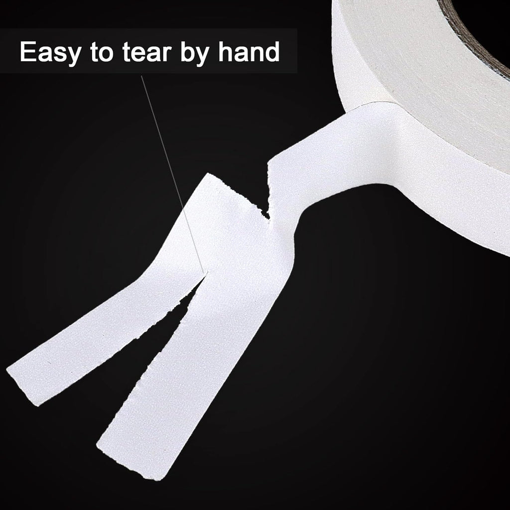 White Gaffer Tape, Matte Non-Reflective, 1inch x 30yds No Residue Hand Tear Self-Adhesive Gaffer Tape for Labeling