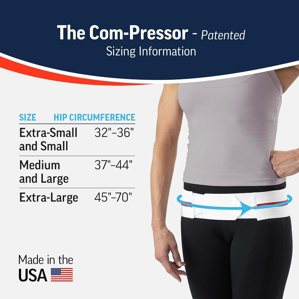 OPTP Com-Pressor Belt – Pelvic Compression Sacroiliac & SI Joint Belt, XS/S