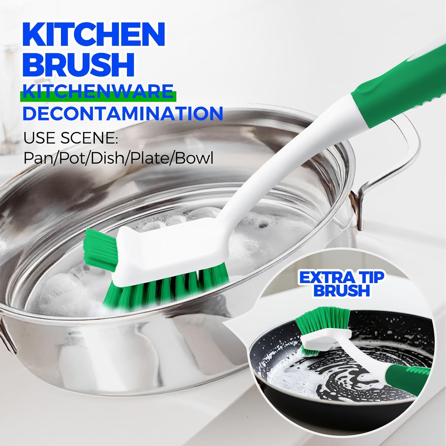 Cleaning Brush Set for Household Use, Scrub Brush, Kitchen Brush, Tile Lines Brush for Bathroom, Floor, Tub, Shower