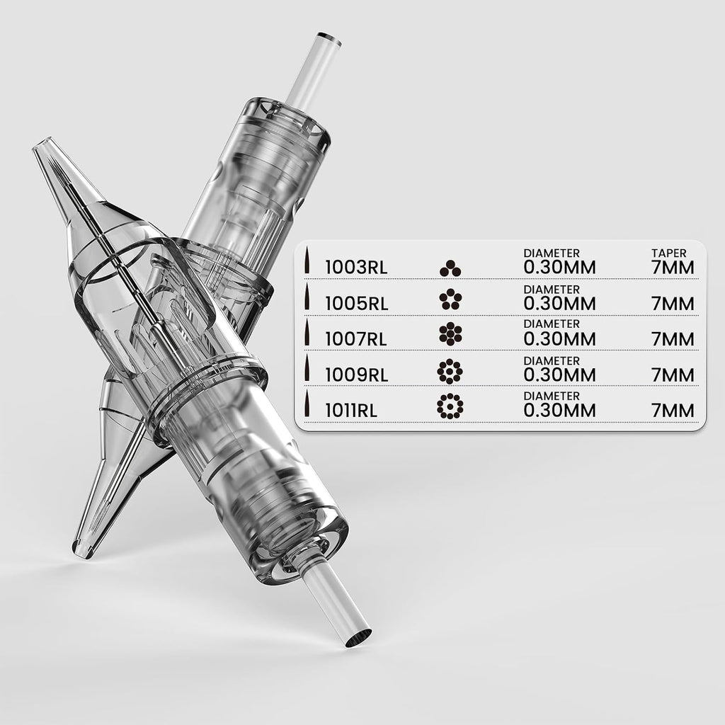 Cartridge Needles 50pcs Assorted Tattoo Needle Cartridges Round Liner Mixed 3RL 5RL 7RL 9RL 11RL (50pcs #12 Standard RL)