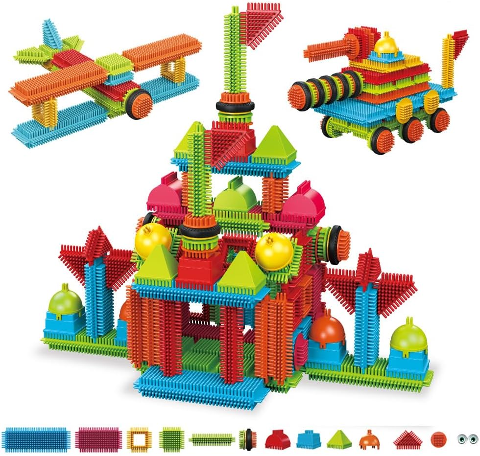 STEM Building Toys - ST7 and ST5 Bundle - 388pcs Bristle Shape 3D Tiles Set Construction Learning Educational Block