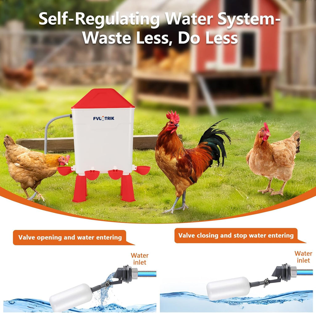 3 Gallon Automatic Chicken Waterer, Hands-Free Hydration