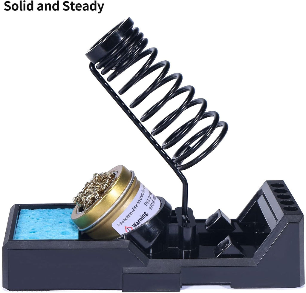 X-4 Premium Soldering Iron Holder with Brass Wool, Cleaning Sponge and Solder Tip Slots