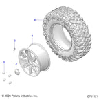Flush Rim Center Cap, for RZR Models, Genuine OEM - 1523153-655