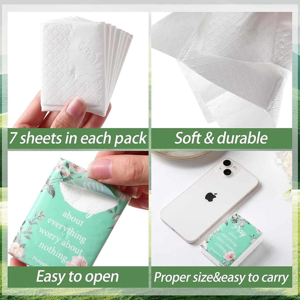 120 Pack Christian English Bible Verse Travel Tissues