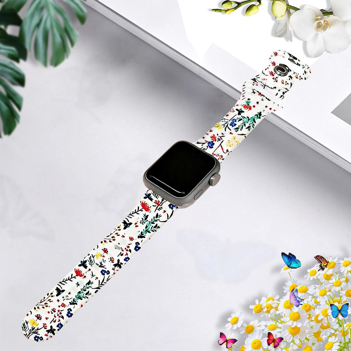 Silicone Pattern Sport Band Compatible with Apple Watch Bands Women Men | Comfortable Wristband 44mm 38mm 41mm 40mm