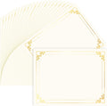 50 Sheets Gold Foil Border Certificate Paper 8.5 x 11 Printable | Smooth heavyweight paper,Ideal for diplomas &