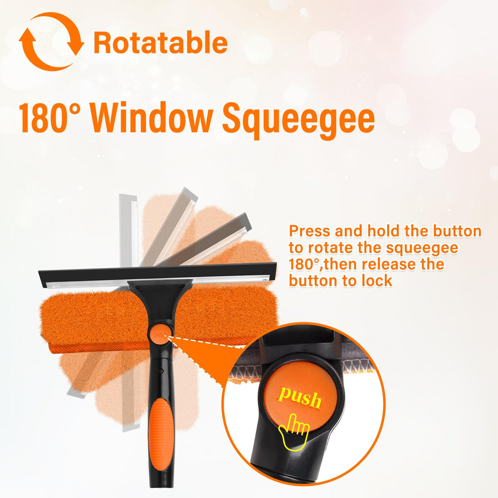 26FT Telescoping Window Squeegee Kit with Extension Pole