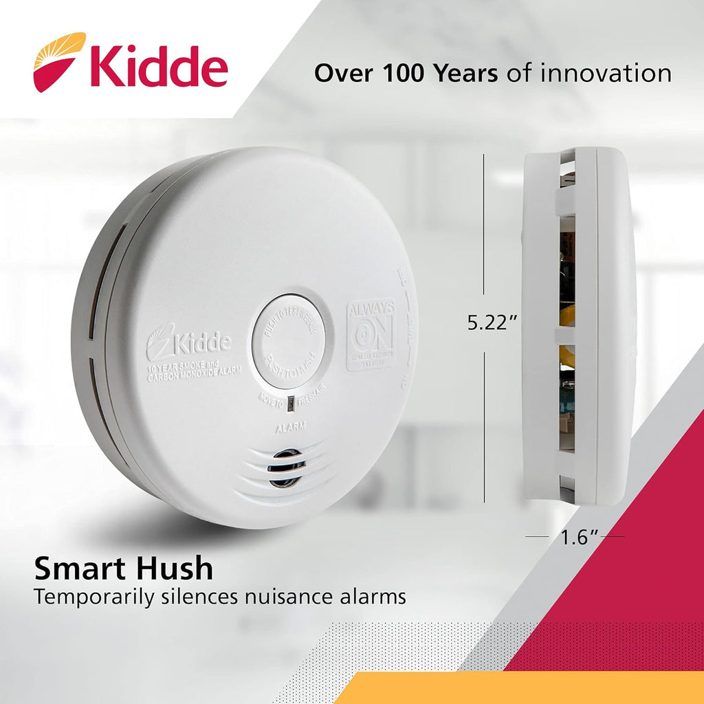 Smoke Detector & Carbon Monoxide Detector Combo with 10-Year Battery,‎White