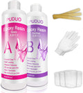 Epoxy Resin Crystal Clear Kit for Art, Jewelry, Crafts, Coating- 16 OZ Including 8OZ Resin and 8OZ Hardener | Bonus 4