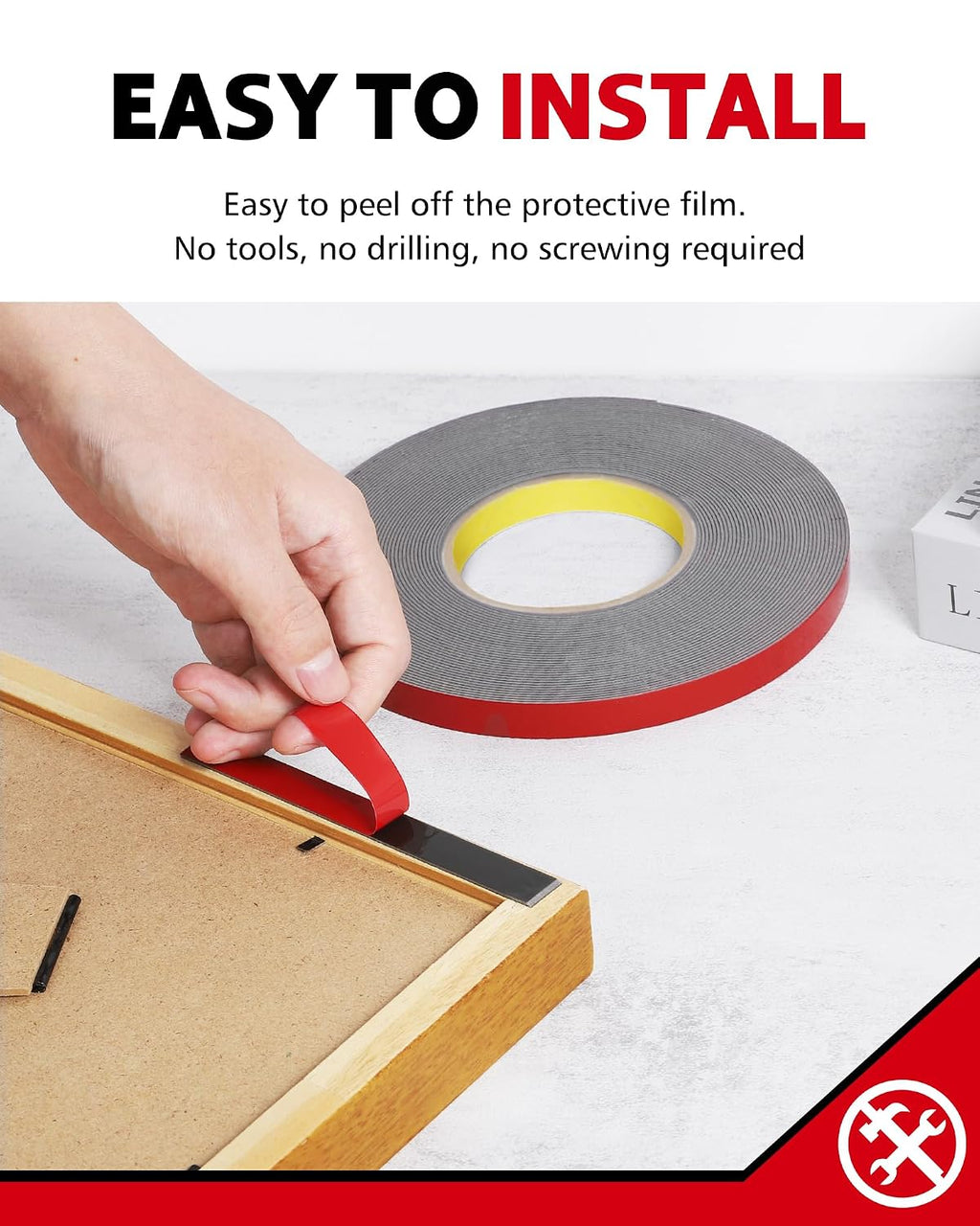 Double Sided Tape Heavy Duty, Strong Adhesive, 50ft x 0.5in