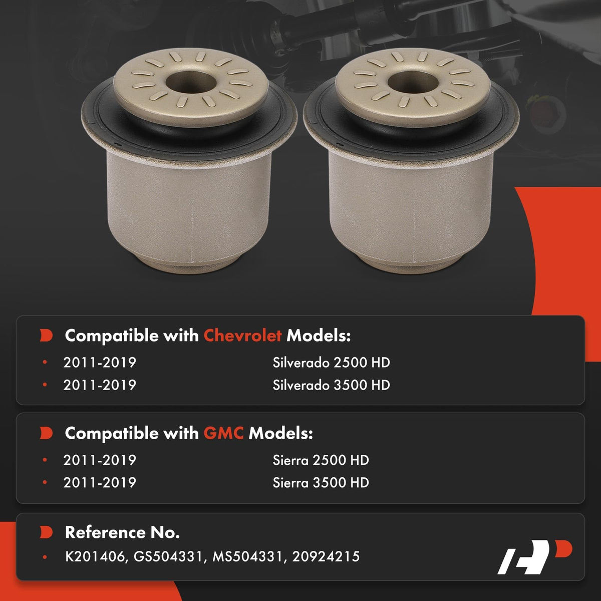 A-Premium 2 x Front Upper Control Arm Bushing Kit Compatible with Chevrolet