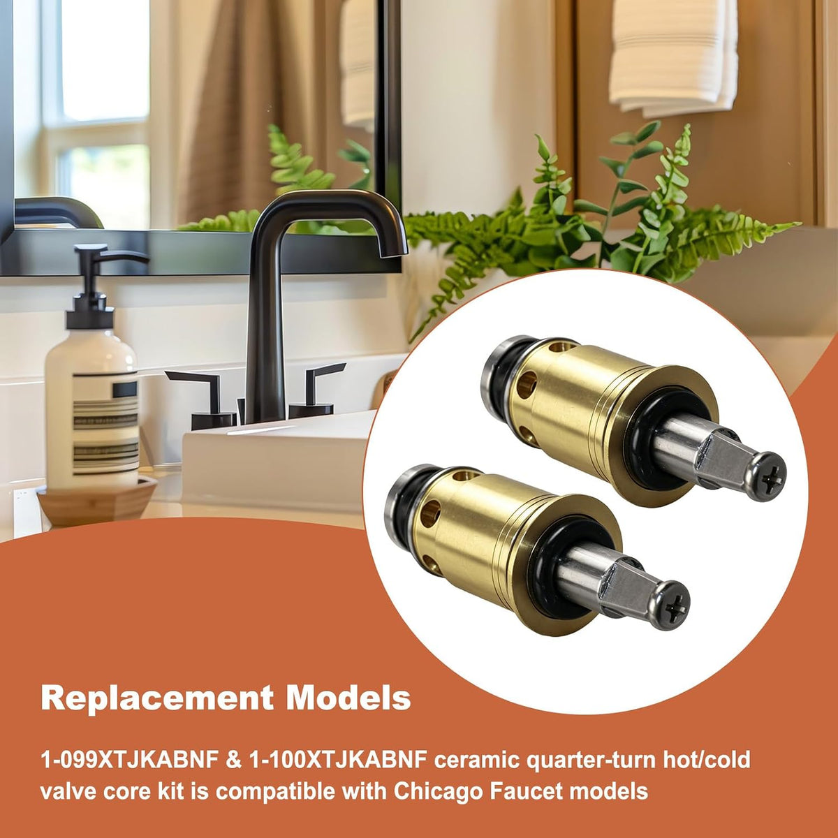 1-099XTJKABNF & 1-100XTJKABNF Quaturn Compression Cold & Hot Cartridge Kit