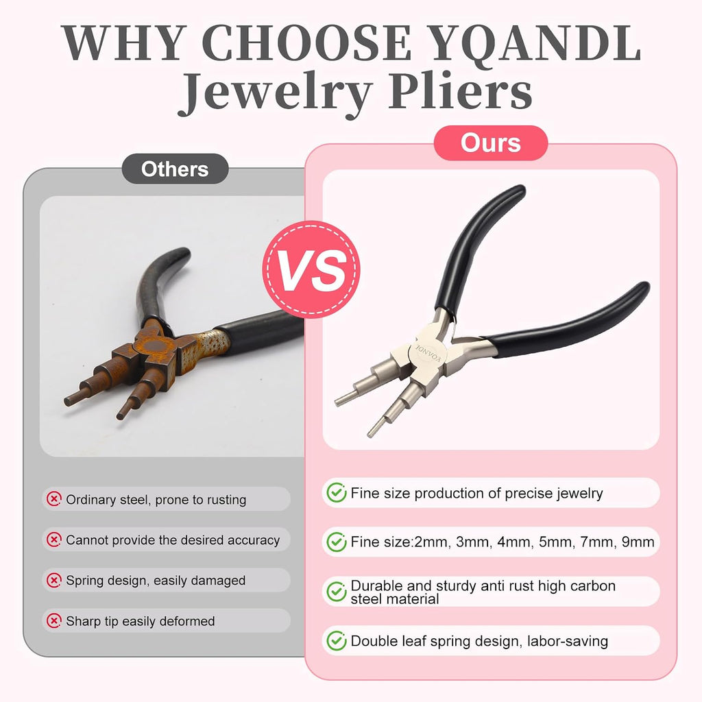 2-in-1 Jewelry Pliers & Wire Looping Tool | High-Carbon Steel, Bail Making Pliers, 2-9mm Adjustable Jaws