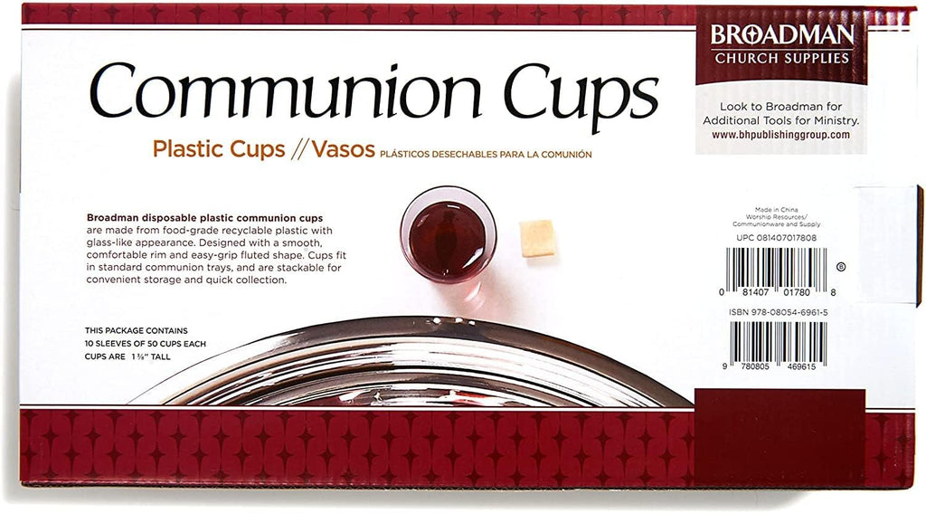 Broadman Plastic, Disposable, Recyclable Communion Cups, 500 Count