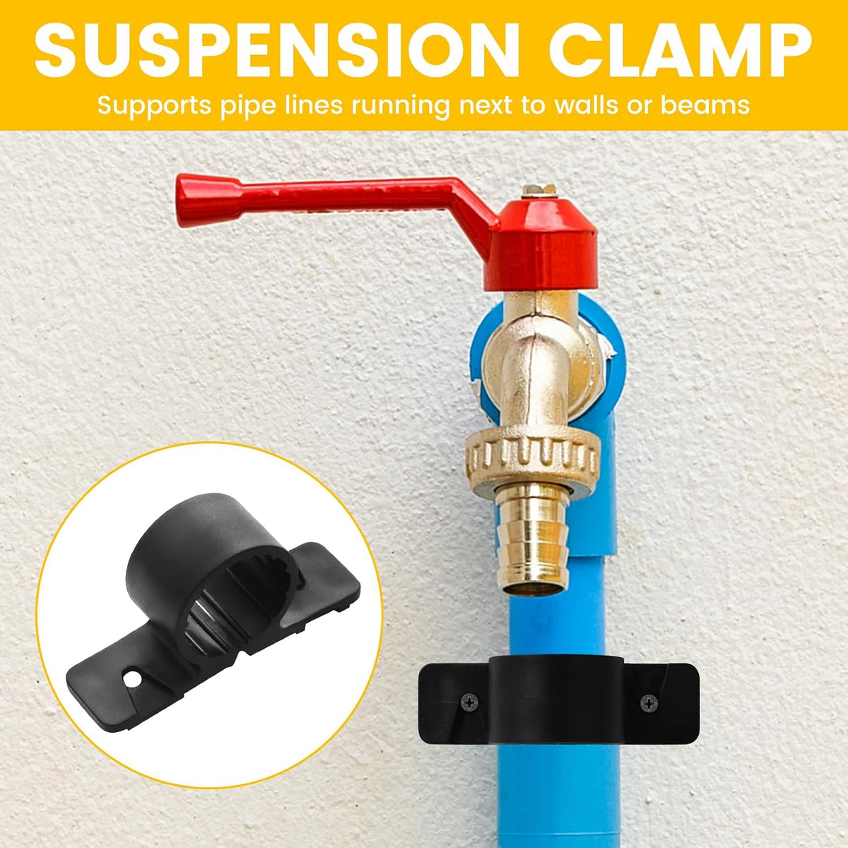 50 Pack 3/4 Inch Pipe Clamps Pex Clamp Heavy-Duty Bulk Pipe Supports Suspension Clamp Pex Clamps for Pex, Copper, CPVC (3/4inch)