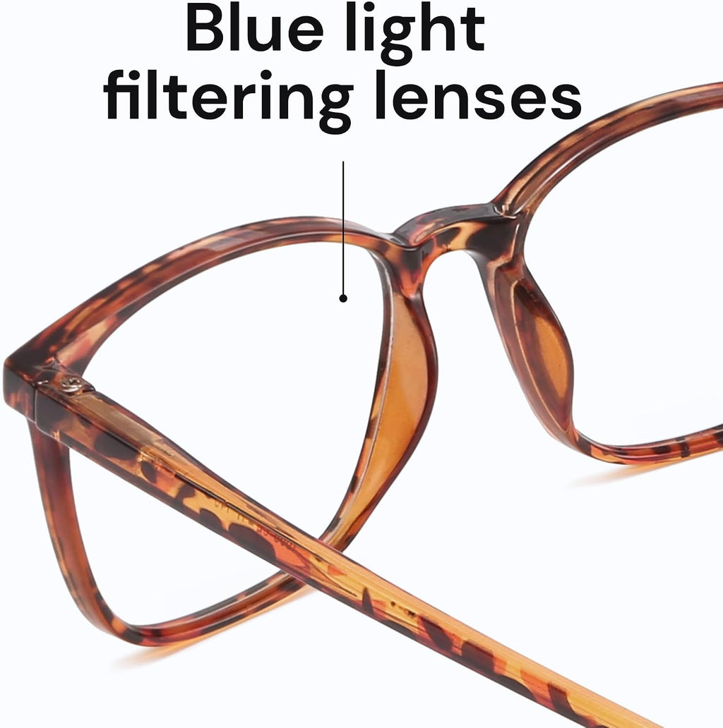 Ultralight Blue Light Glasses for Women - Computer Protection Glasses for All Day Comfort - Anti UV Glare & Eyestrain