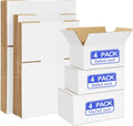 12 Pack Small Shipping Boxes Assorted Sizes, 8x6x4 & 9x6x4 & 10x7x5 4 PCS Each Small Boxes, White Corrugated Box