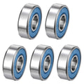 uxcell 5 Pcs 608-2RS Micro Bearings, 8x22x7mm Chrome Steel, ABEC7