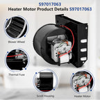 S97017063 Heater Motor Assembly Fit for 655-C, 655F-C, 655, 656, 658, 659, 655-A, 655-B, 656-A, 695-A, 695-B, 695-D,Bathroom Exhaust Fan Motor for Heater
