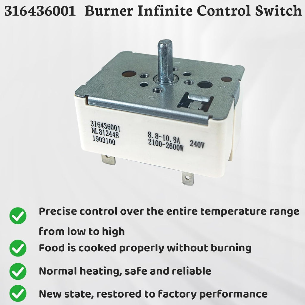 316436001 Range Stove Element Burner Switch Fits for Frigidaire Ranges