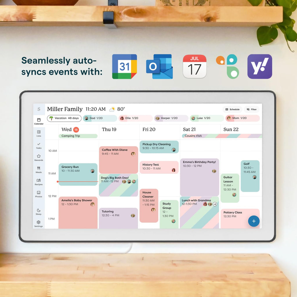 Calendar Max – 27" Digital Calendar & Chore Chart, Charcoal