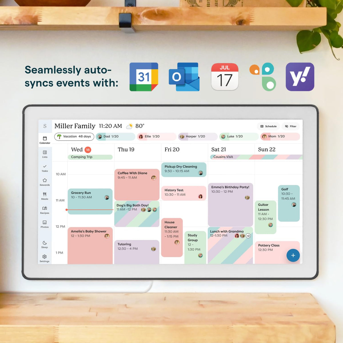 Calendar Max – 27" Digital Calendar & Chore Chart, Charcoal