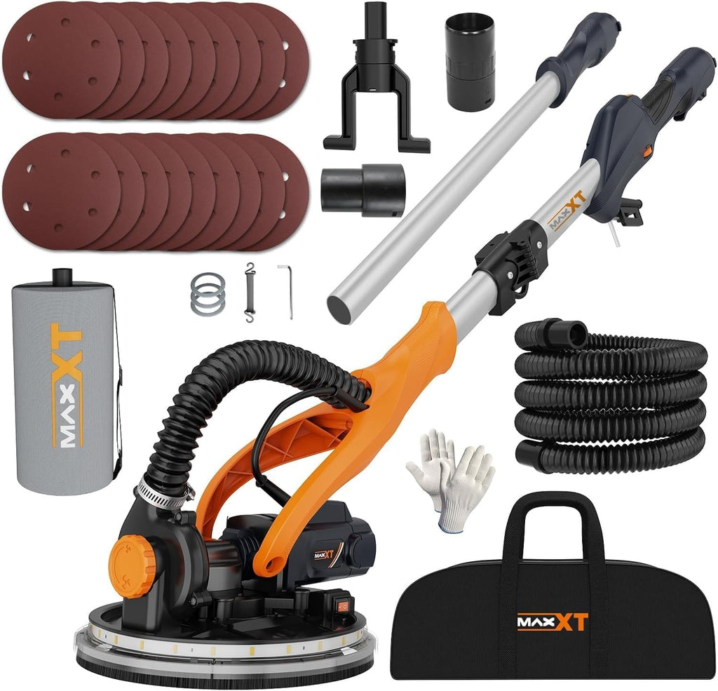 Drywall Sander with Vacuum Dust Collection, 6 Variable Speed Foldable Telescopic Electric Wall Sander, Popcorn