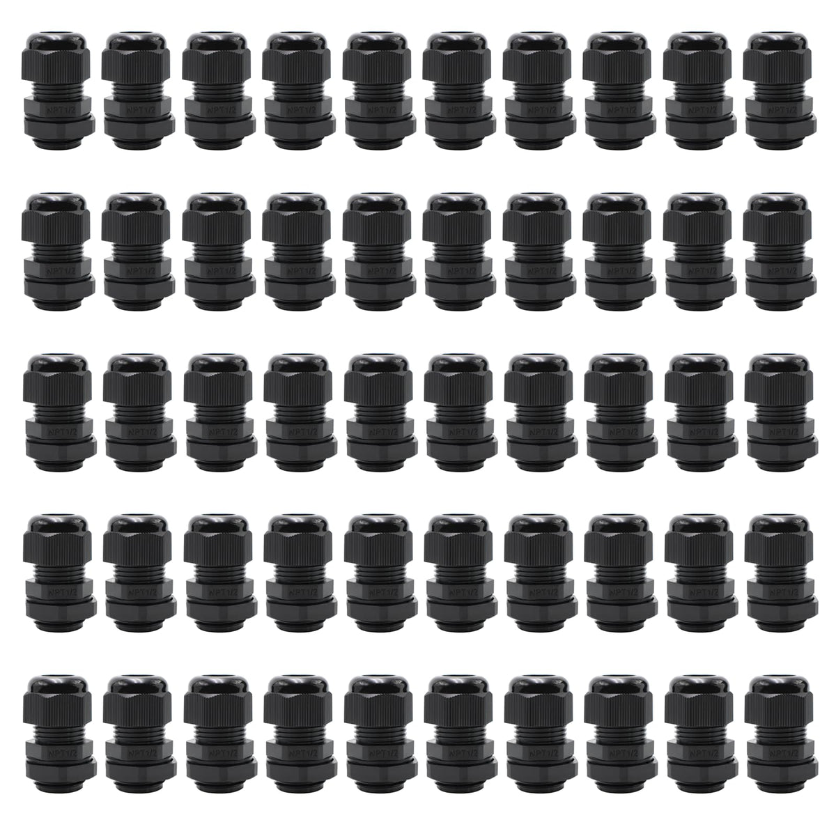 MAKERELE 1/2'' NPT Nylon Cable Gland Strain Relief, Waterproof IP68