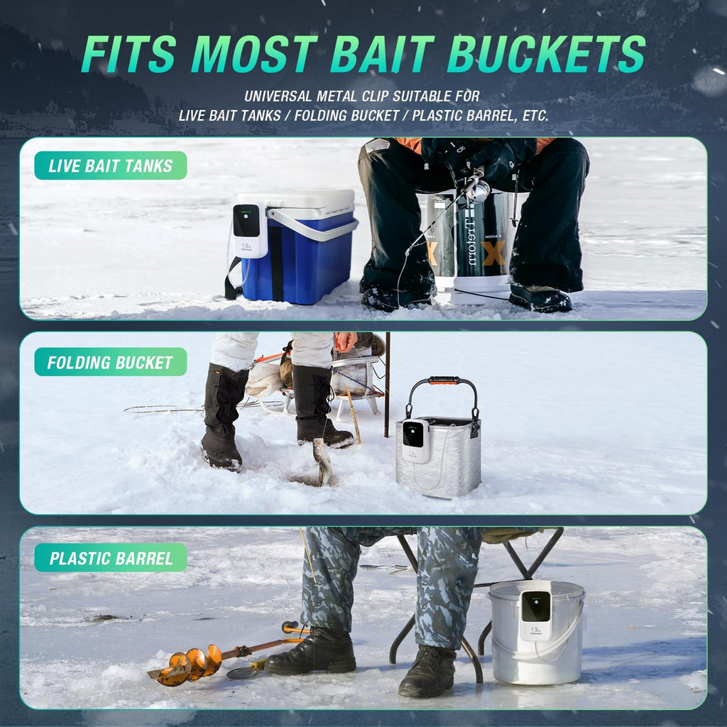 Rechargeable Aerator Portable Fish Bait Bucket Aquarium Air Pump