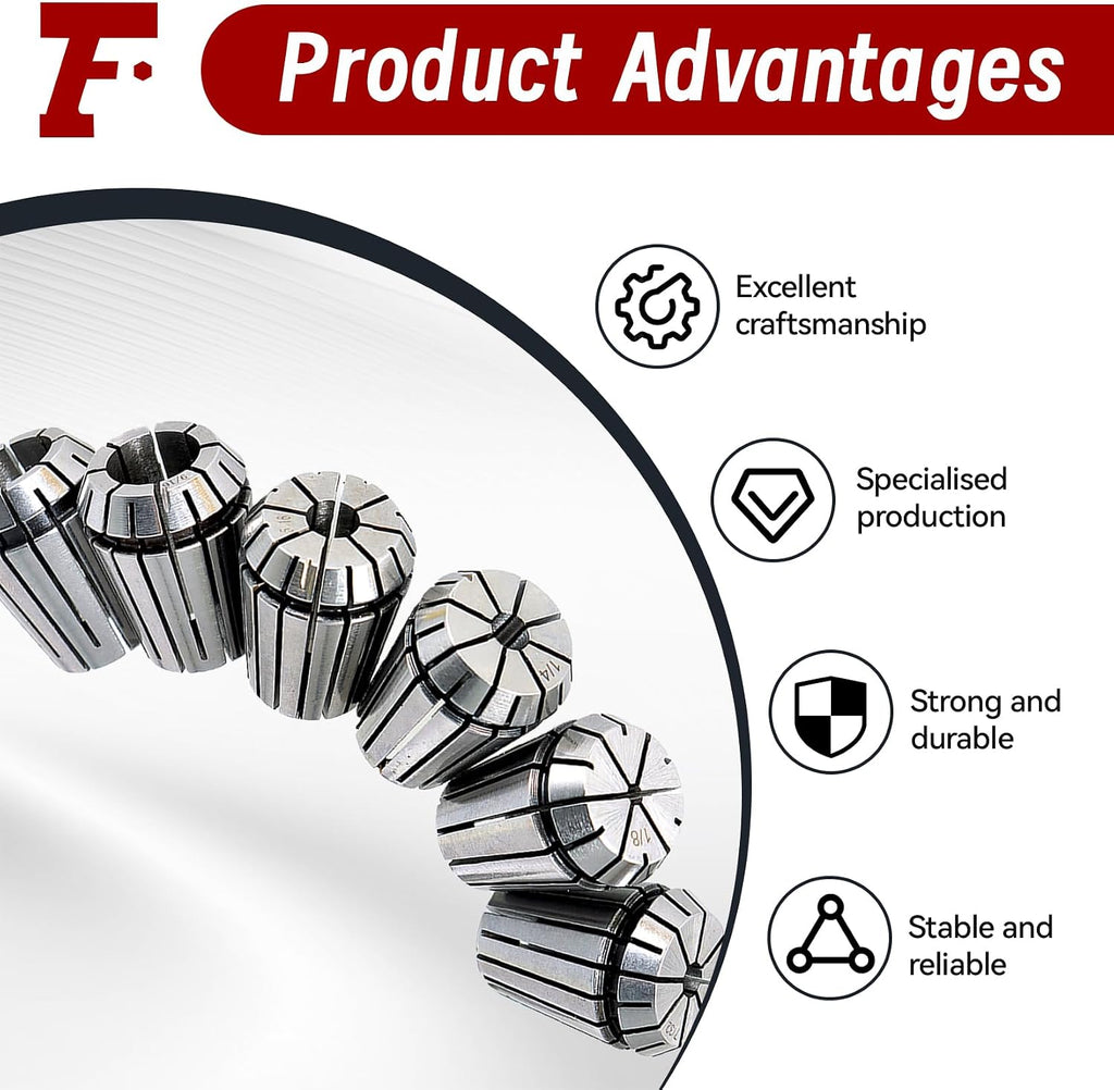 findmall ER25 Spring 12Pcs Collet Set 1/8"-5/8"