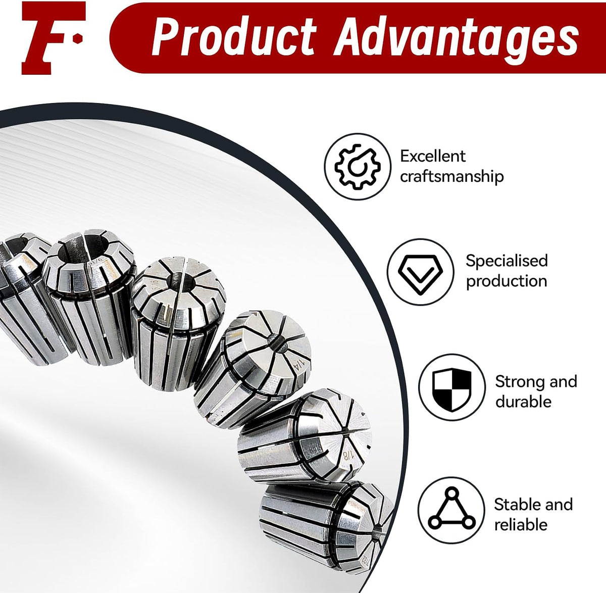 findmall ER25 Spring 12Pcs Collet Set 1/8"-5/8"