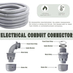 Feotech Liquid-Tight Conduit and Connector Kit - 1/2 Inch 15 FT Non Metallic Liquid Tight Electrical Conduit with 2 Straight and 2 Angle Fittings