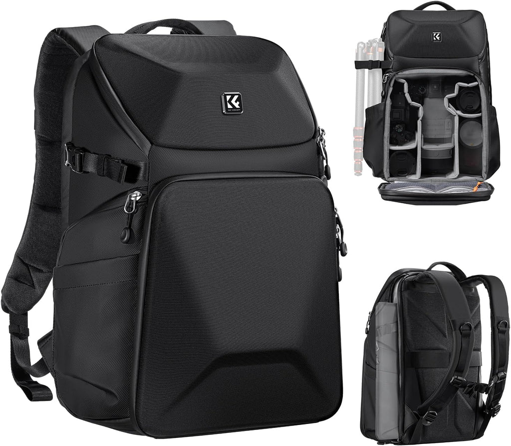 Camera Backpack Hard Shell 20L Photography Camera Bag | Hardshell Case, Tripod Holder, Laptop Compartment, B09