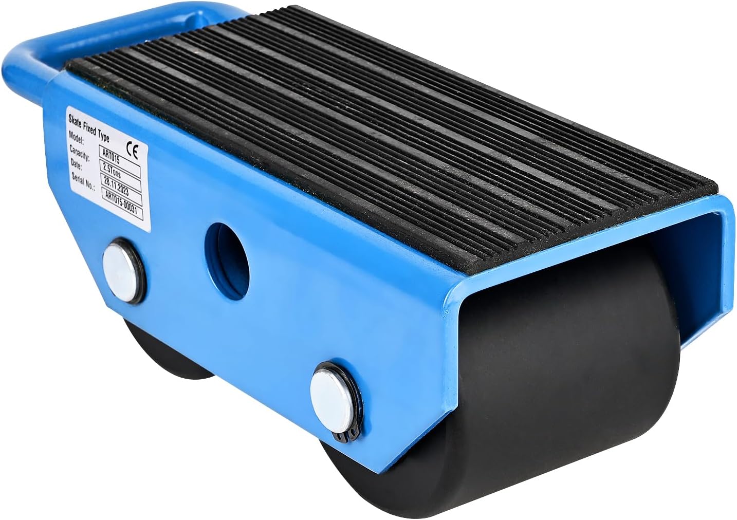 Fixed Machinery Skates for Machine Moving 5500 lbs, 2 Nylon Rollers | Carbon Steel Frame, 2 Nylon Rollers, Rubber