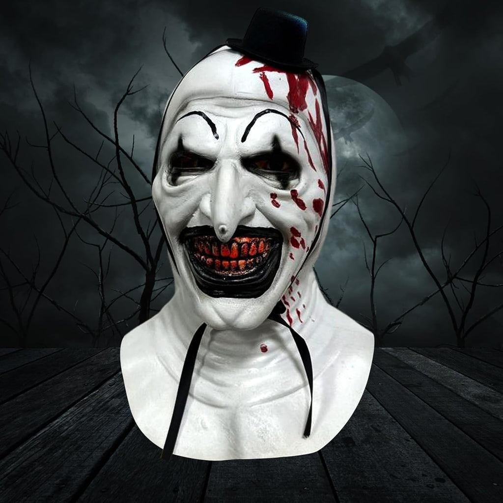 Terrifier Clown Mask Scary Joker Killer Halloween Masks Horror, Adult Scary Killer Clown Joker Halloween Costume