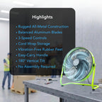 9" Low-Profile Desk & Floor Fan