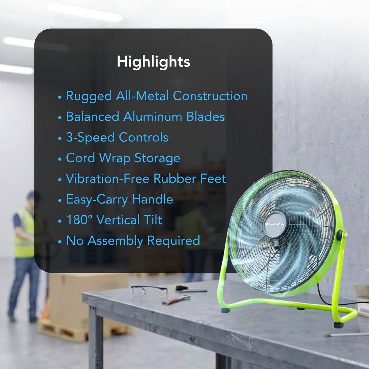 9" Low-Profile Desk & Floor Fan