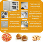 220V Commercial Pizza Oven Double-decker Electric Countertop 16” Pizza Baking Machine 3KW Stainless Steel Portable